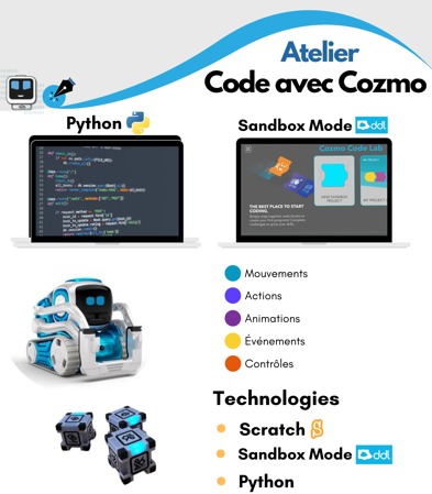 Forum des métiers pour les jeunes Atelier de codage avec le robot éducatif Cozmo